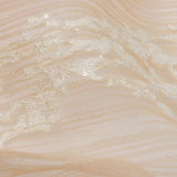 Embroidered Soft Pleated Tulle with Sequins - Beige, Brown and White Ombre Abstract - Sequoia Collection