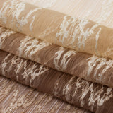 Embroidered Soft Pleated Tulle with Sequins - Beige, Brown and White Ombre Abstract - Sequoia Collection