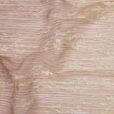 Embroidered Soft Pleated Tulle with Sequins - Beige, Brown and White Ombre Abstract - Sequoia Collection