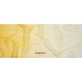 Embroidered Soft Pleated Tulle with Sequins - White and Lemon Ombre Abstract - Sequoia Collection