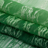 Embroidered Soft Pleated Tulle with Sequins - Mint, Green and White Ombre Abstract - Sequoia Collection
