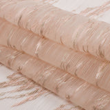 Embroidered Soft Pleated Tulle with Clear Baby Sequins - Blush Abstract - Linden Collection