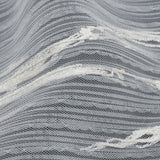 Embroidered Soft Pleated Tulle with Clear Baby Sequins - Off White Abstract - Linden Collection