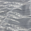 Embroidered Soft Pleated Tulle with Clear Baby Sequins - Off White Abstract - Linden Collection