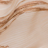 Embroidered Soft Pleated Tulle with Clear Baby Sequins - Caramel Abstract - Linden Collection