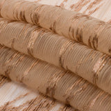 Embroidered Soft Pleated Tulle with Clear Baby Sequins - Caramel Abstract - Linden Collection