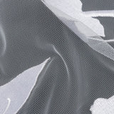 Embroidered Tulle Lace - White Leafy Branches - Magnolia Collection