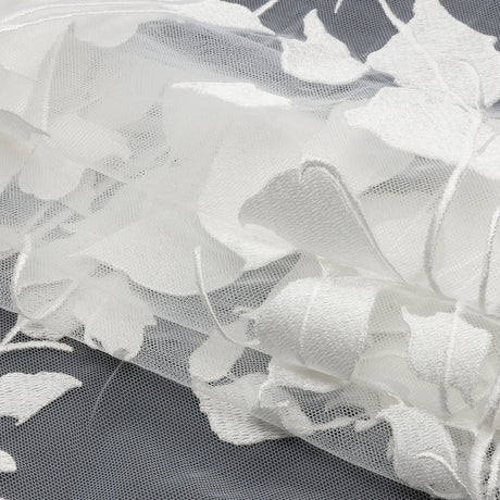 Embroidered Tulle Lace - Off White Leafy Branches - Magnolia Collection