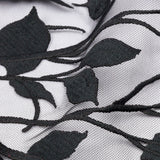 Embroidered Tulle Lace - Black Leafy Branches - Magnolia Collection