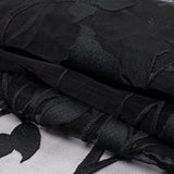 Embroidered Tulle Lace - Black Leafy Branches - Magnolia Collection