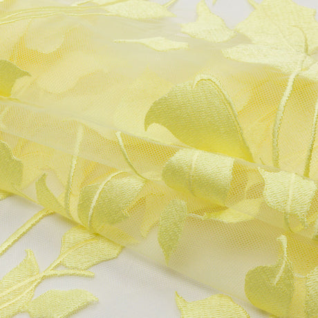 Embroidered Tulle Lace - Lemon Leafy Branches - Magnolia Collection