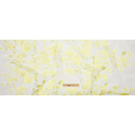 Embroidered Tulle Lace - Lemon Leafy Branches - Magnolia Collection