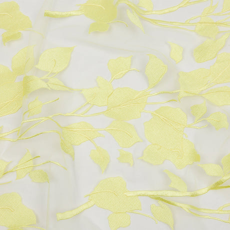 Embroidered Tulle Lace - Lemon Leafy Branches - Magnolia Collection