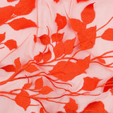 Embroidered Tulle Lace - Orange Leafy Branches - Magnolia Collection