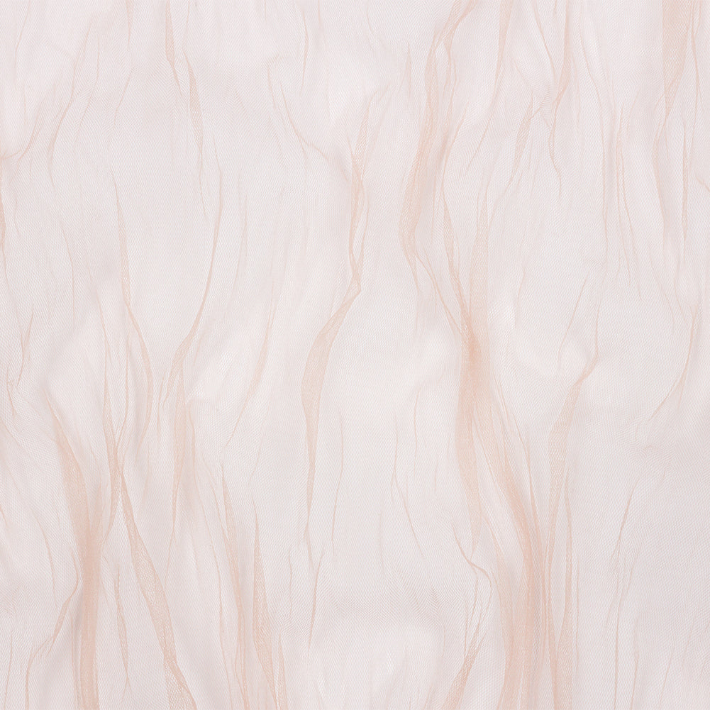 Crinkled Soft Polyester Tulle - Nude - Poplar Collection