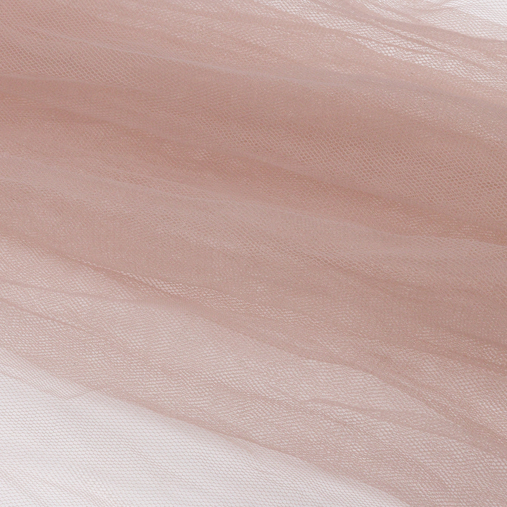 Crinkled Soft Polyester Tulle - Taupe - Poplar Collection
