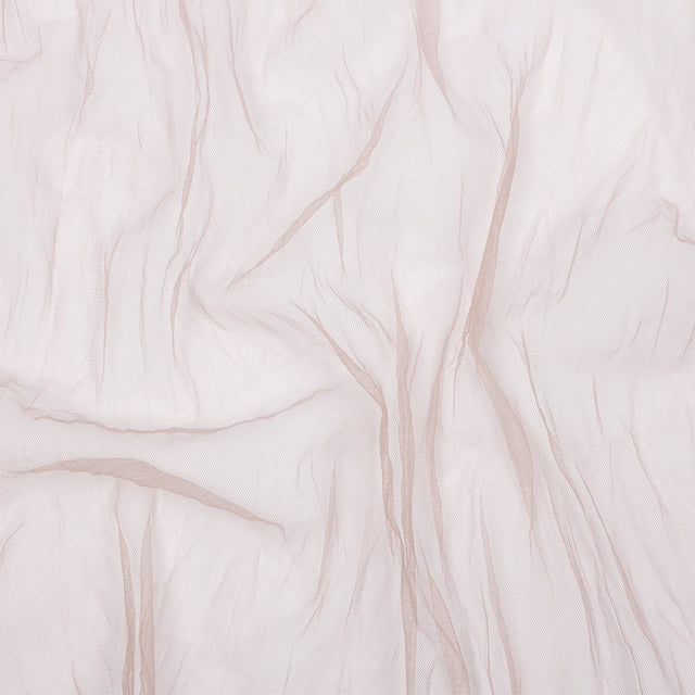 Crinkled Soft Polyester Tulle - Taupe - Poplar Collection