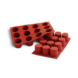 Silikomart SF098 Cylinder Silicone Baking Mold, 2.8 Oz, 12 Cavities
