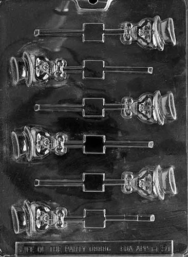 Skull with Hat Lolly Chocolate Mold