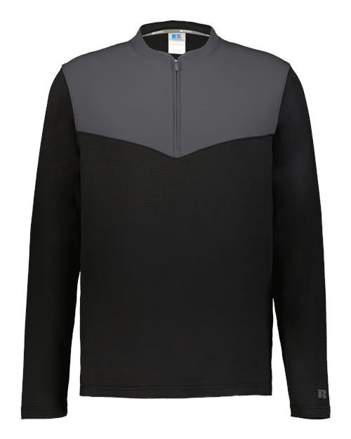 Russell Athletic Unisex Sideline Grid Fleece Quarter-Zip Pullover