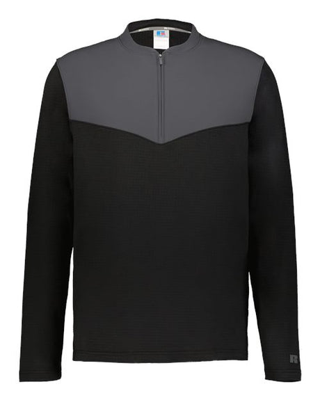 Russell Athletic Unisex Sideline Grid Fleece Quarter-Zip Pullover