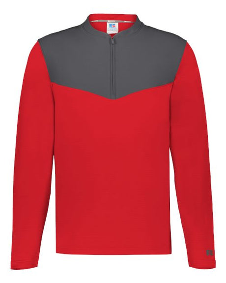 Russell Athletic Unisex Sideline Grid Fleece Quarter-Zip Pullover