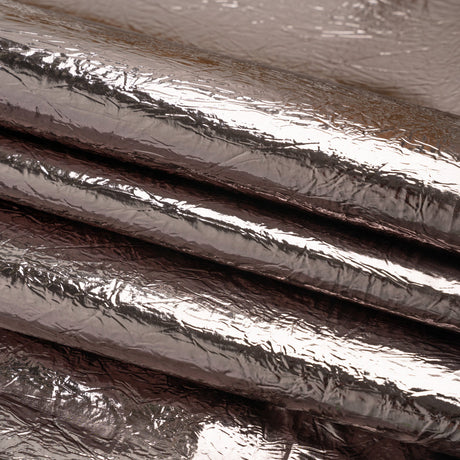 Ingot Pewter Crinkled Fabric-Backed Mirror Vinyl