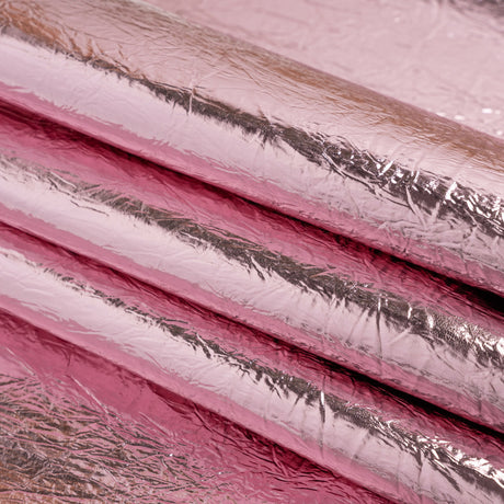 Ingot Pink Crinkled Fabric-Backed Mirror Vinyl