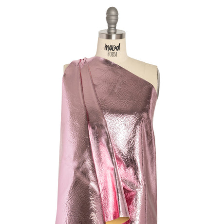 Ingot Pink Crinkled Fabric-Backed Mirror Vinyl