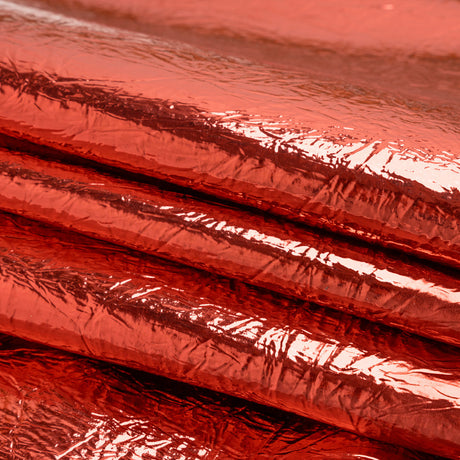 Ingot Red Crinkled Fabric-Backed Mirror Vinyl