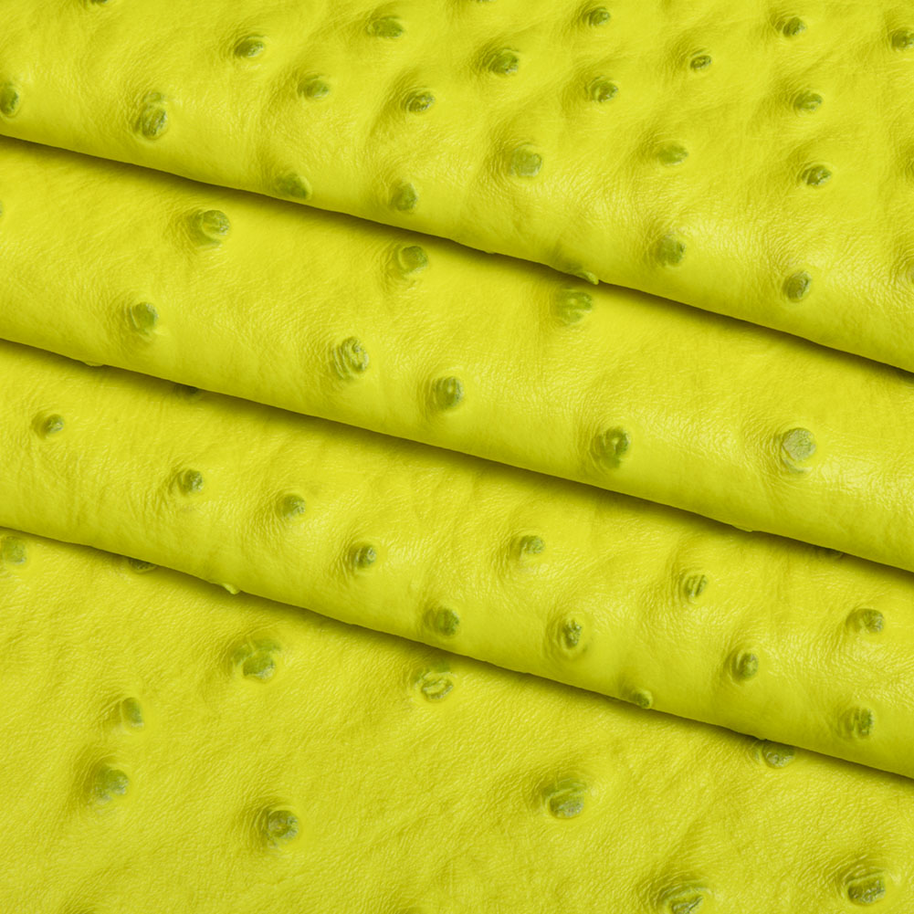 Kidepo Neon Yellow Faux Ostrich Leather Vinyl