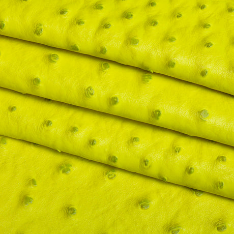 Kidepo Neon Yellow Faux Ostrich Leather Vinyl