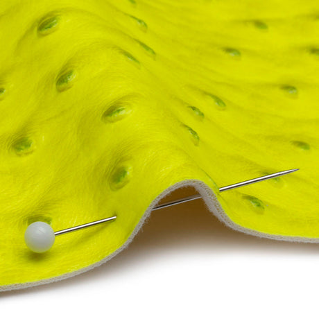 Kidepo Neon Yellow Faux Ostrich Leather Vinyl