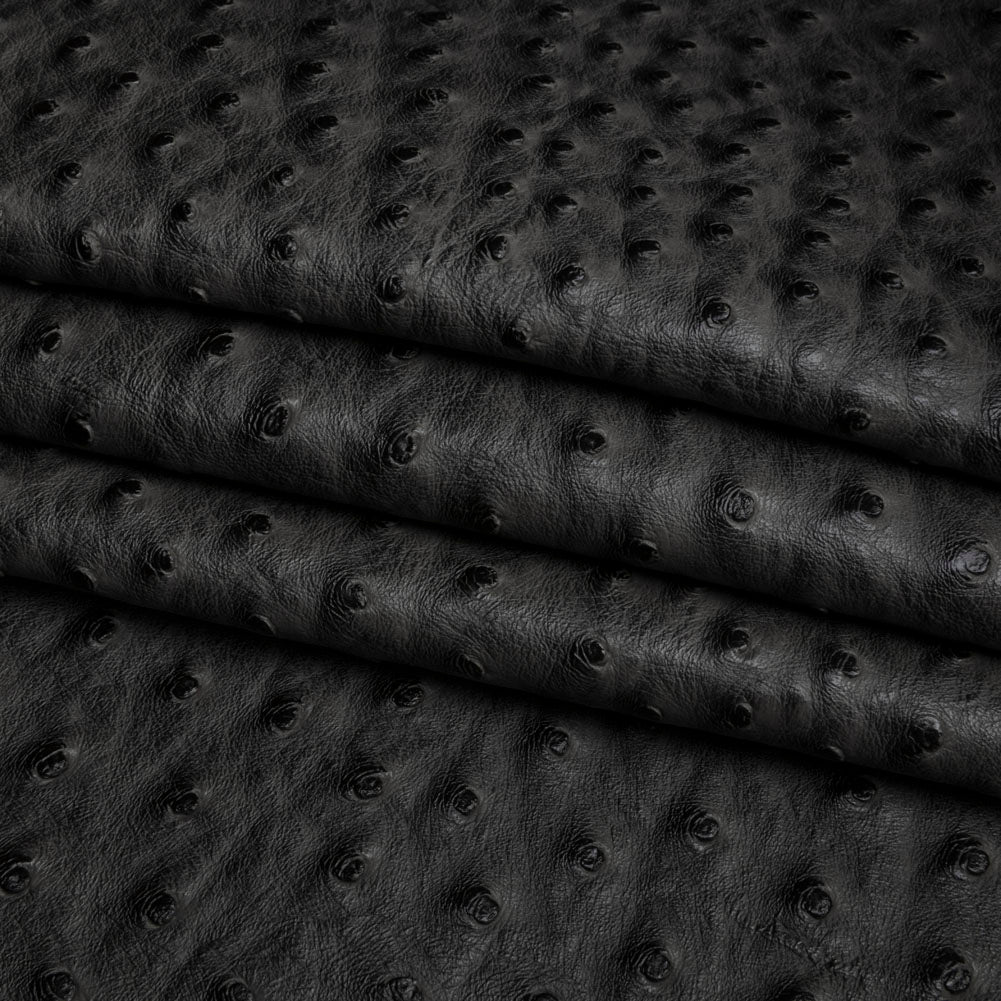 Kidepo Charcoal Faux Ostrich Leather Vinyl