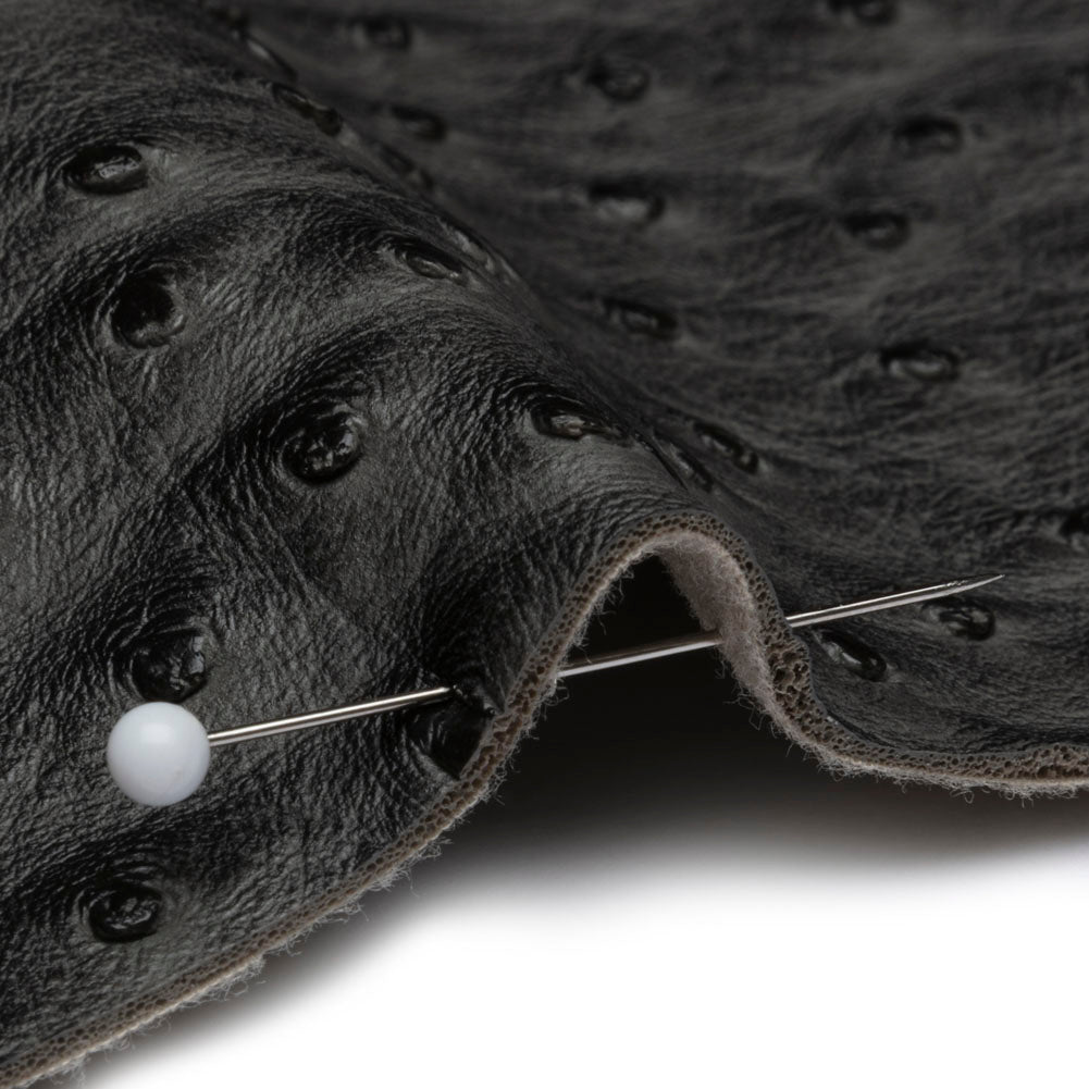 Kidepo Charcoal Faux Ostrich Leather Vinyl