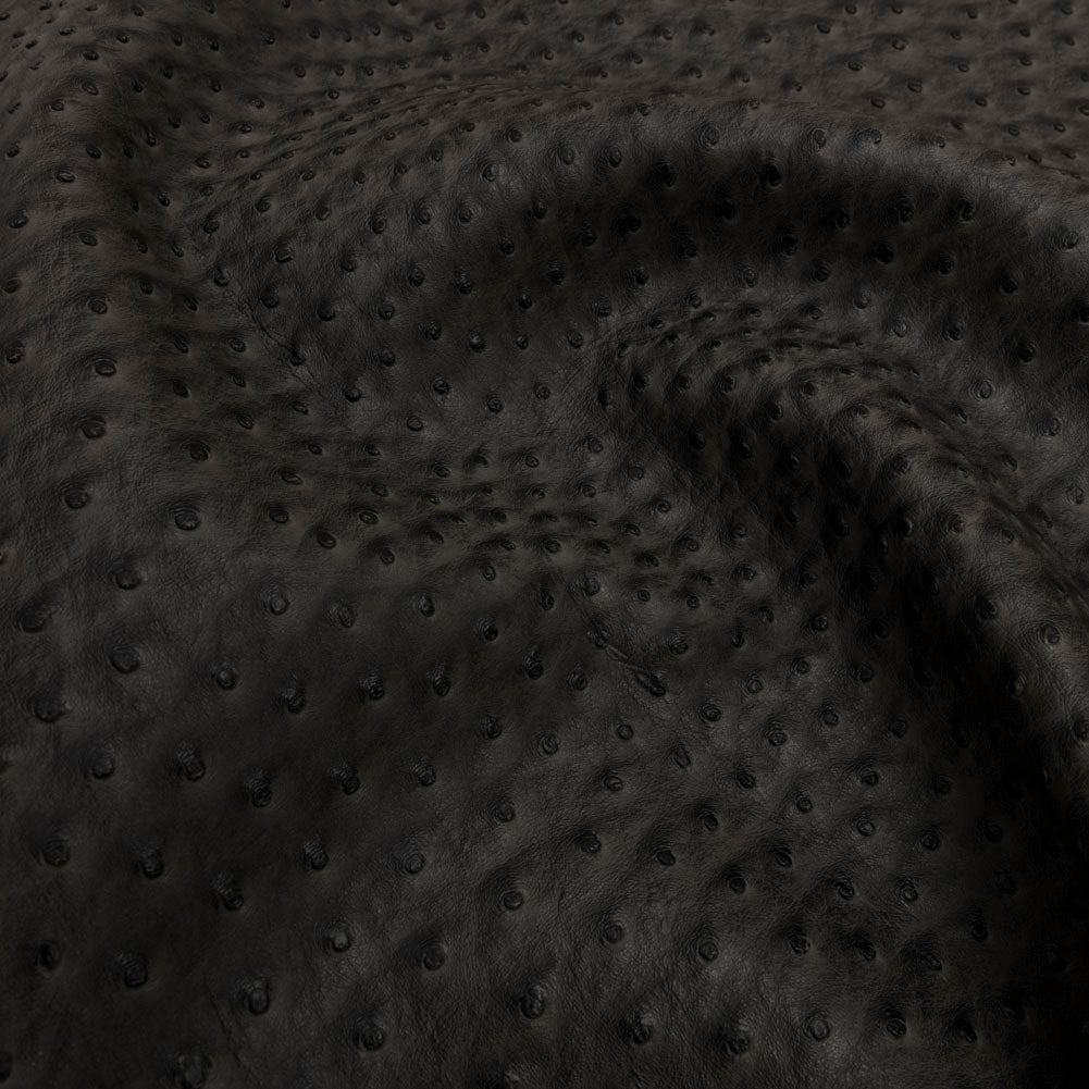 Kidepo Charcoal Faux Ostrich Leather Vinyl