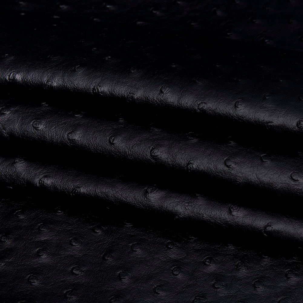 Kidepo Black Faux Ostrich Leather Vinyl