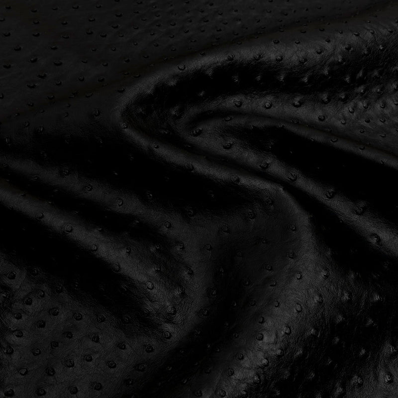 Kidepo Black Faux Ostrich Leather Vinyl