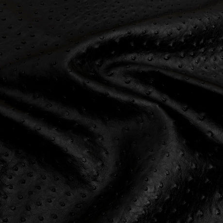 Kidepo Black Faux Ostrich Leather Vinyl