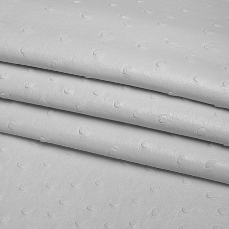 Kidepo White Faux Ostrich Leather Vinyl