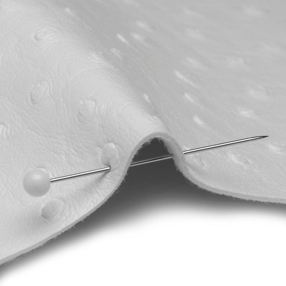 Kidepo White Faux Ostrich Leather Vinyl