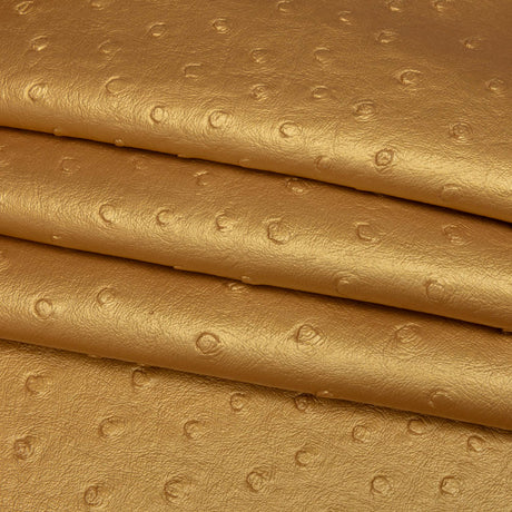 Kidepo Metallic Gold Faux Ostrich Leather Vinyl