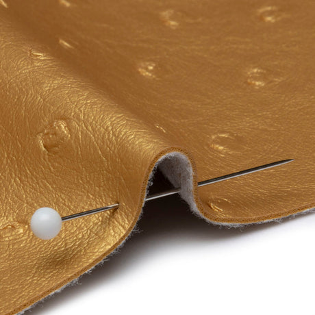 Kidepo Metallic Gold Faux Ostrich Leather Vinyl