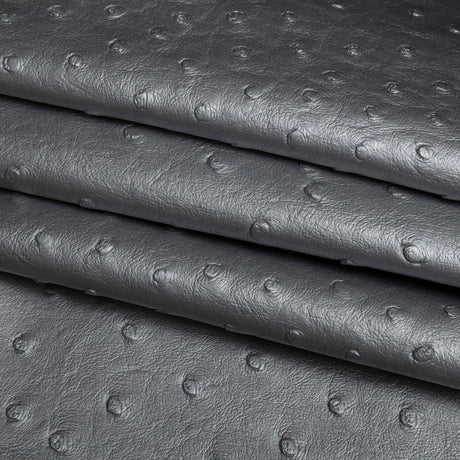 Kidepo Metallic Silver Faux Ostrich Leather Vinyl