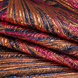 Metallic Orange, Hot Pink and Navy Radiating Lines Luxury Brocade