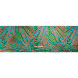 Metallic Copper, Kelly Green and Teal Radiating Lines Luxury Brocade