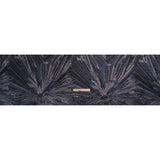 Metallic Gunmetal, Black and Navy Radiating Lines Luxury Brocade