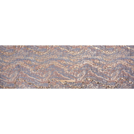 Metallic Gold, Mauve and Light Blue Abstract Waves Luxury Brocade