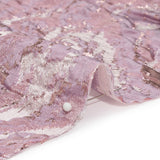 Metallic Rose Gold and Pink Abstract Waves Luxury Brocade
