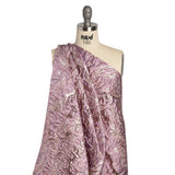 Metallic Rose Gold and Pink Abstract Waves Luxury Brocade